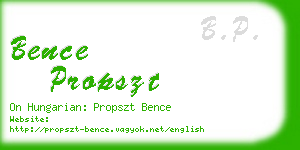 bence propszt business card